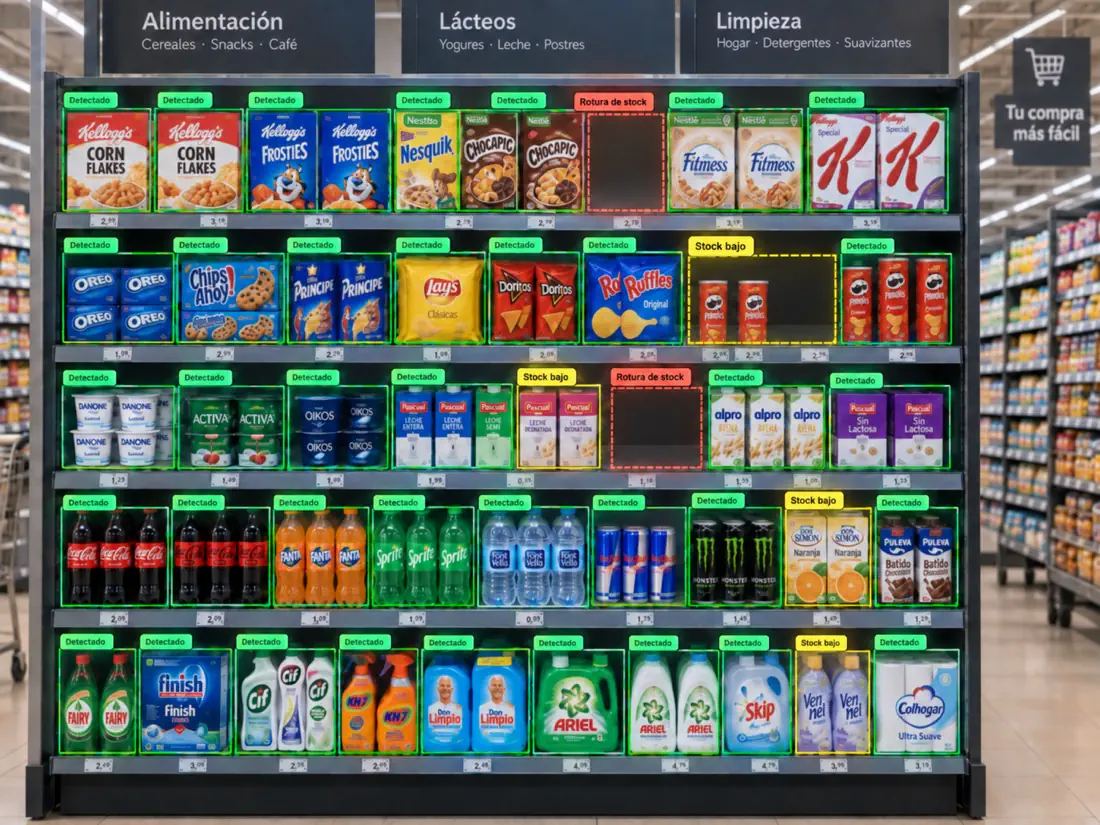 Foto del lineal analizada para comprobar el cumplimiento del planograma